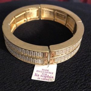 Matte gold, gold tone crystals Lia Sophie bracelet